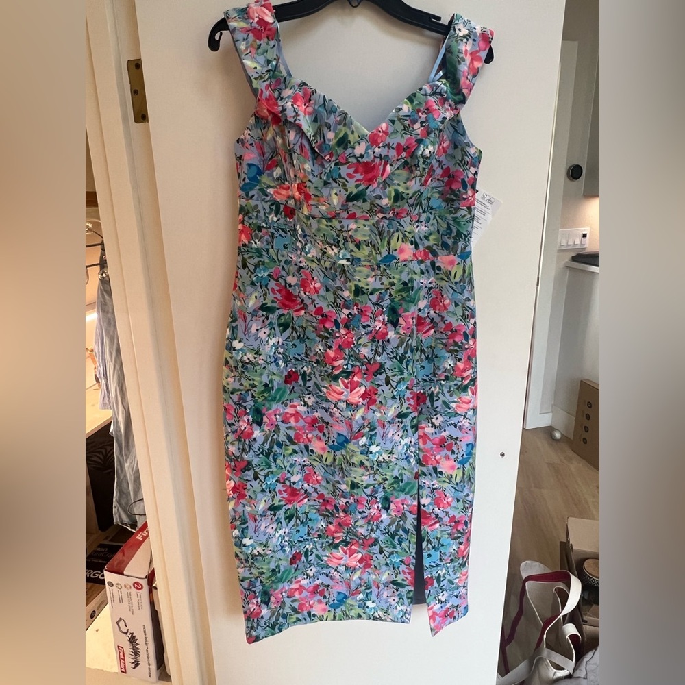 Aidan Mattox Strapless Floral Dress - Multicolor